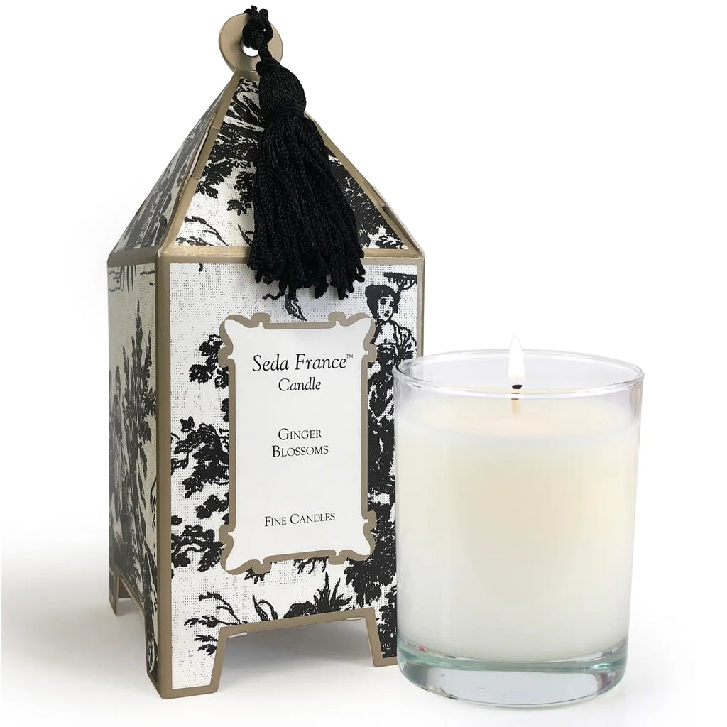 Seda France Ginger Blossoms Classic Toile Pagoda Box Candle - 10 oz