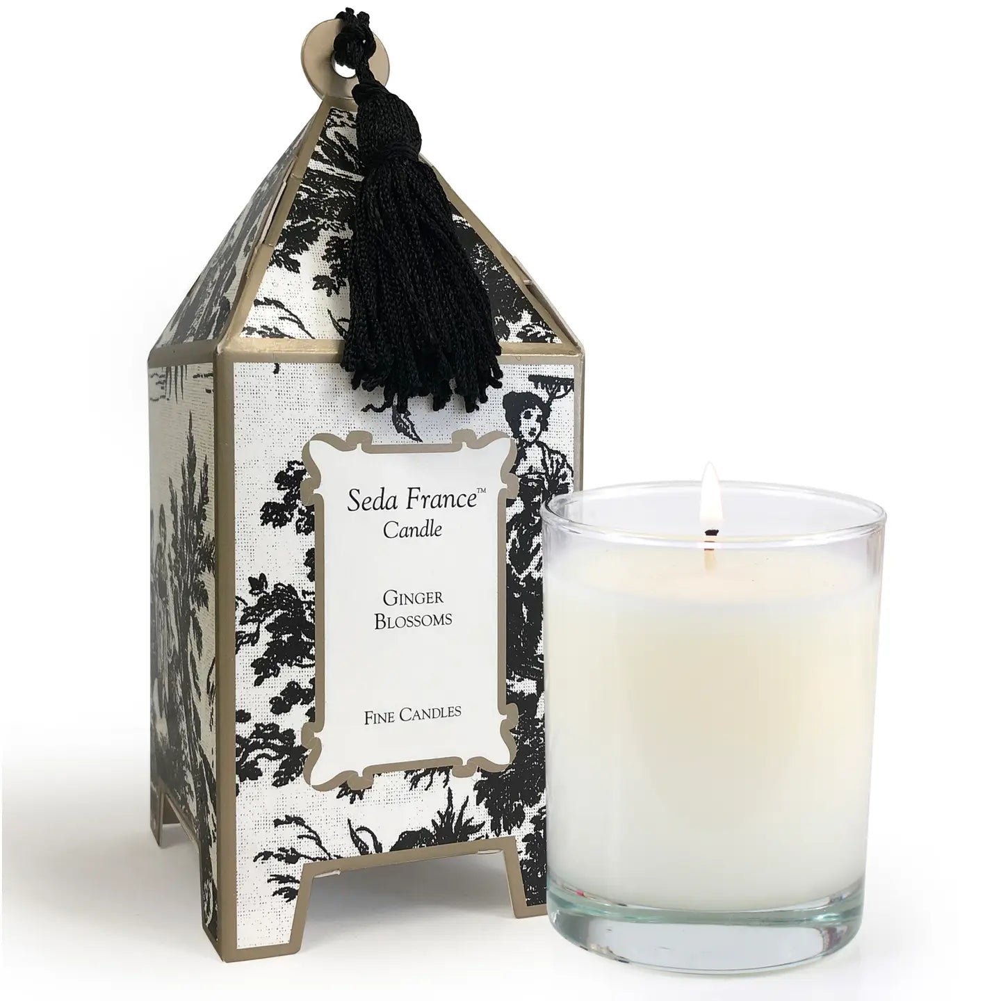 Seda France Ginger Blossoms Classic Toile Pagoda Box Candle - 10 oz
