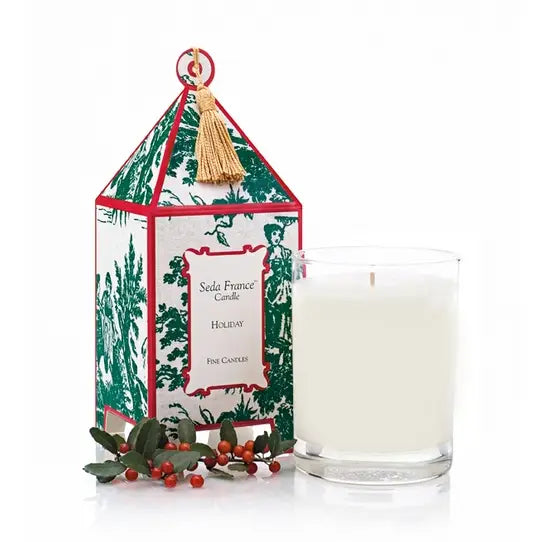 Seda France Holiday Classic Toile Pagoda Box Candle – 10 oz