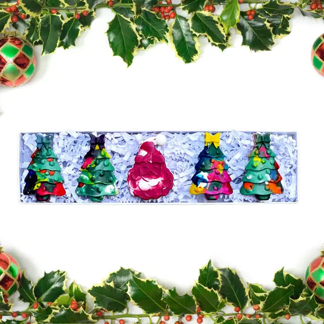 Christmas Tree & Santa Crayon Gift Box
